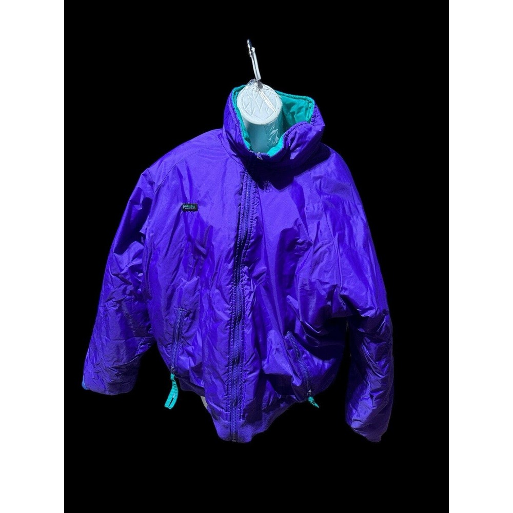 Columbia Reversible Nylon Insulated Jacket Zippered Front Radial Sleeve XLarge